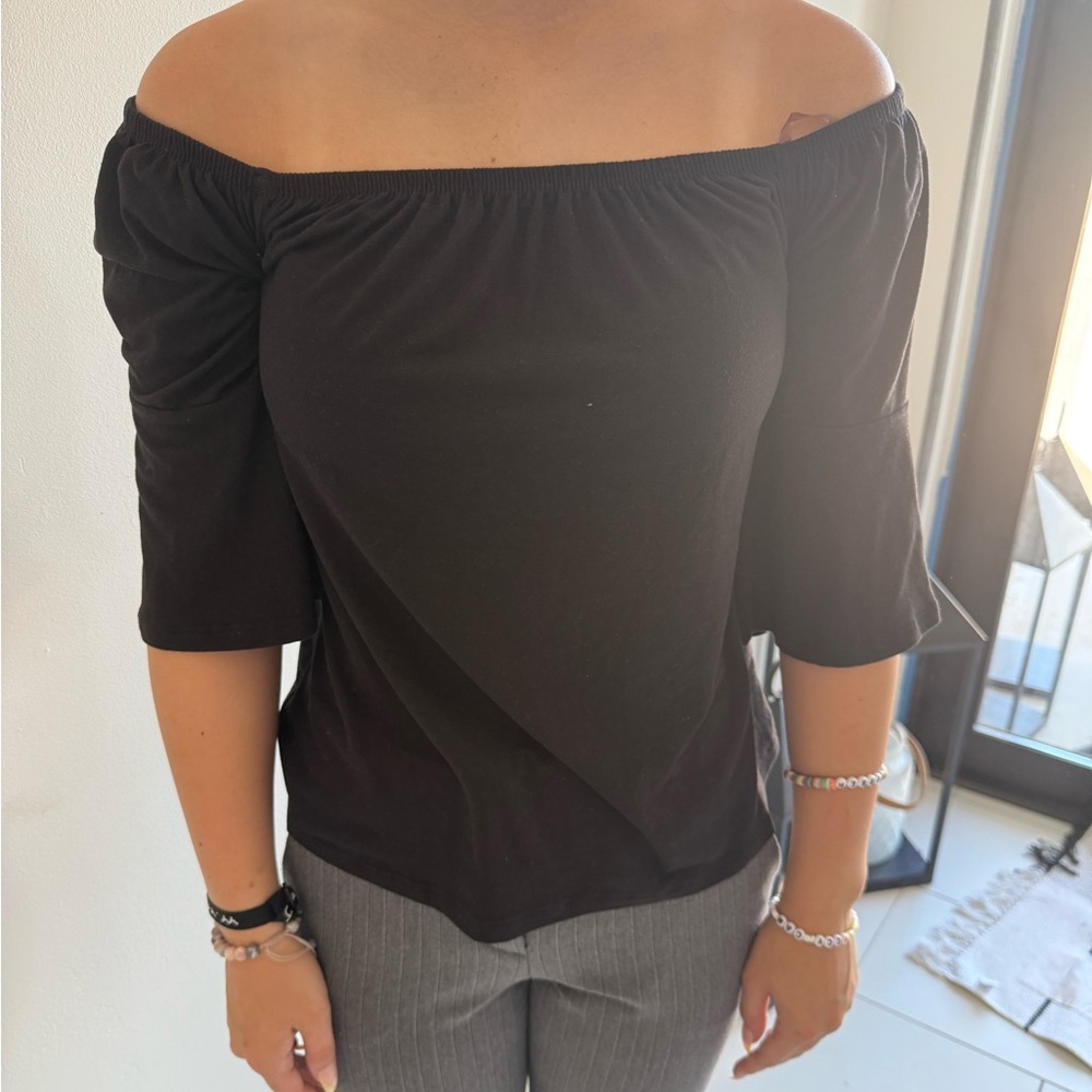Day trip off the shoulder flare sleeve top